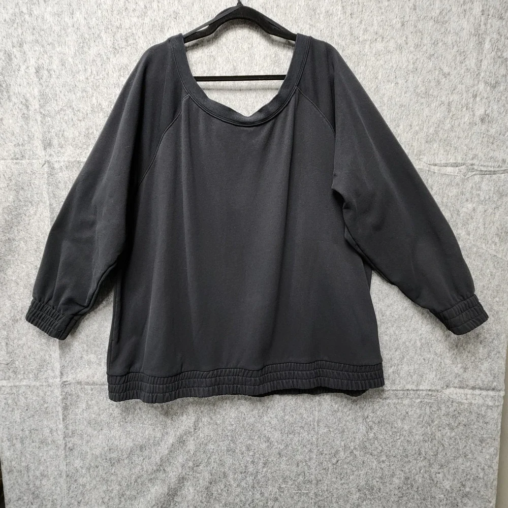 Nike Air Sportswear Tunic Sweatshirt‎ Women's Plus Size 2X Black Boat Neck READ